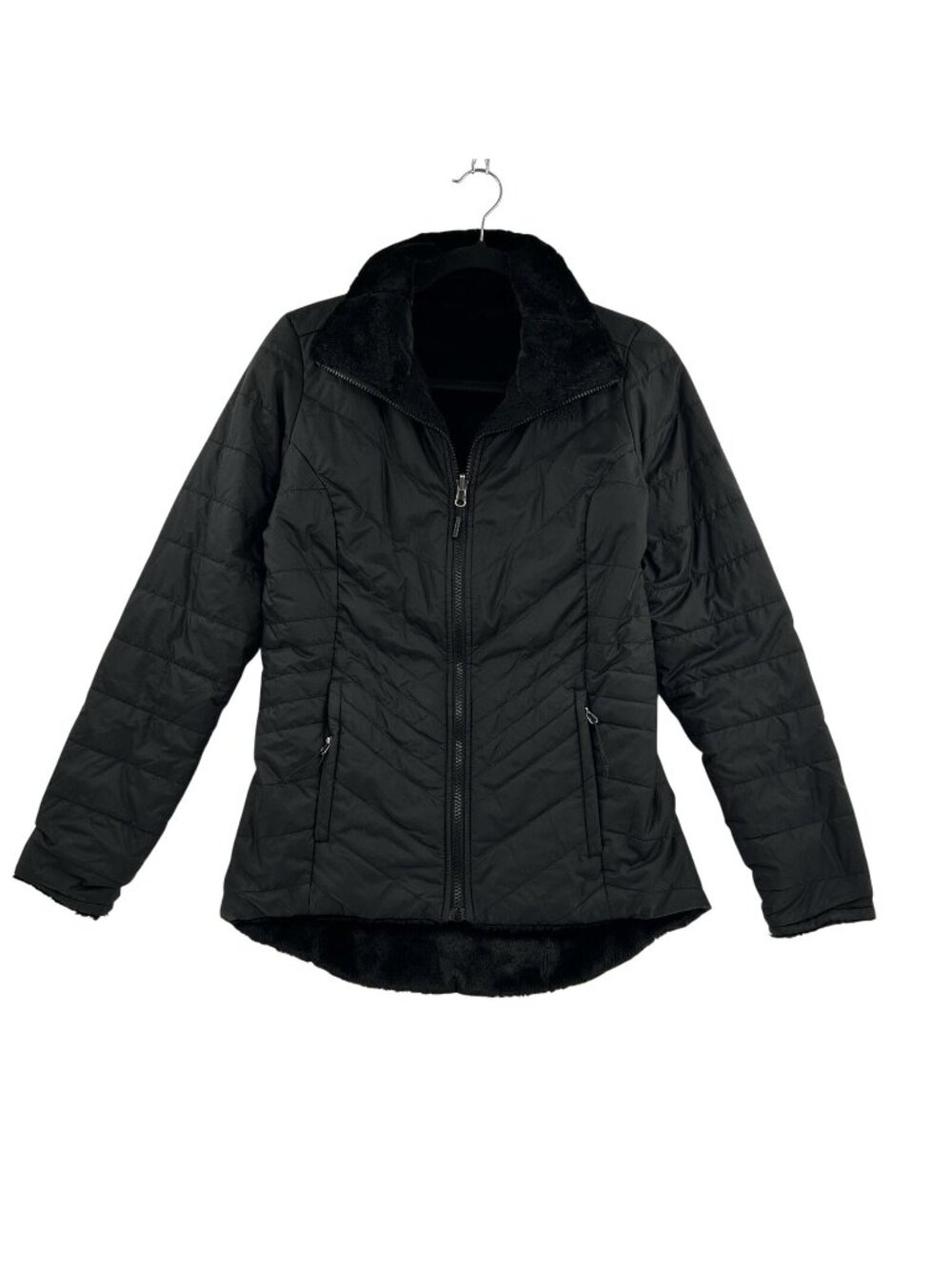 The North Face Mossbud Reversible Jacket Womens Size XS Black Insulated Full Zip